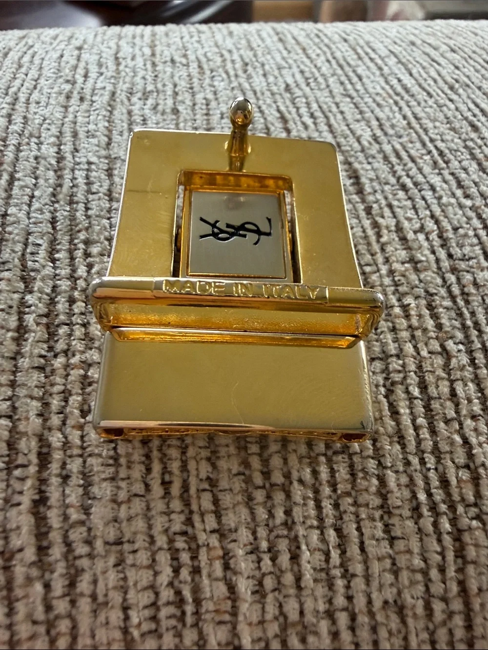 Yves Saint Laurent Belt Buckle Two Tone Replacement For Reversible 1” Belt Italy
